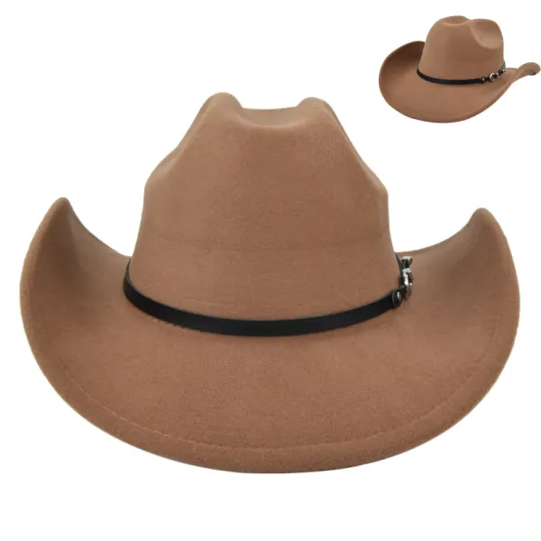 Men's Vintage Wool Cowboy Hat Yellowstone Jazz Hat - Fineyoyo.com 