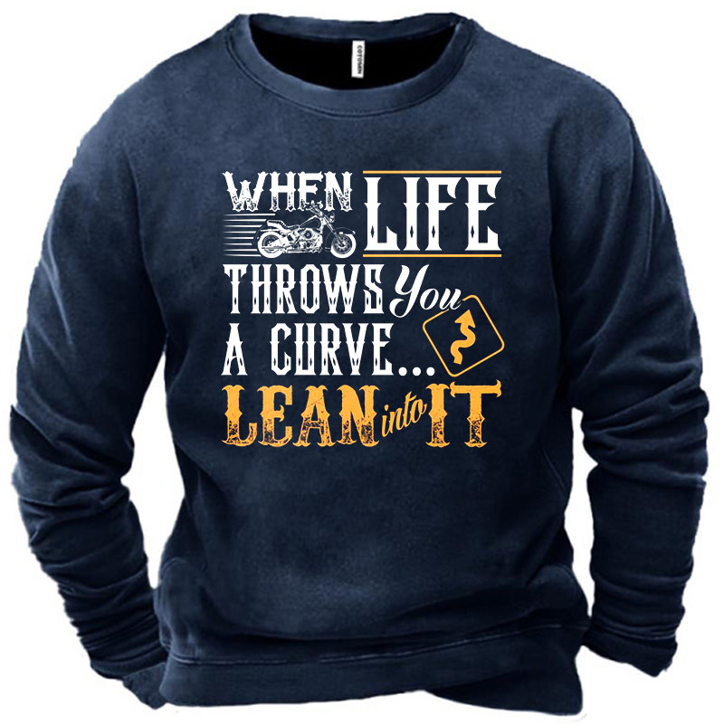 Men's When Life Throws Chic You A Curve Sweatshirt