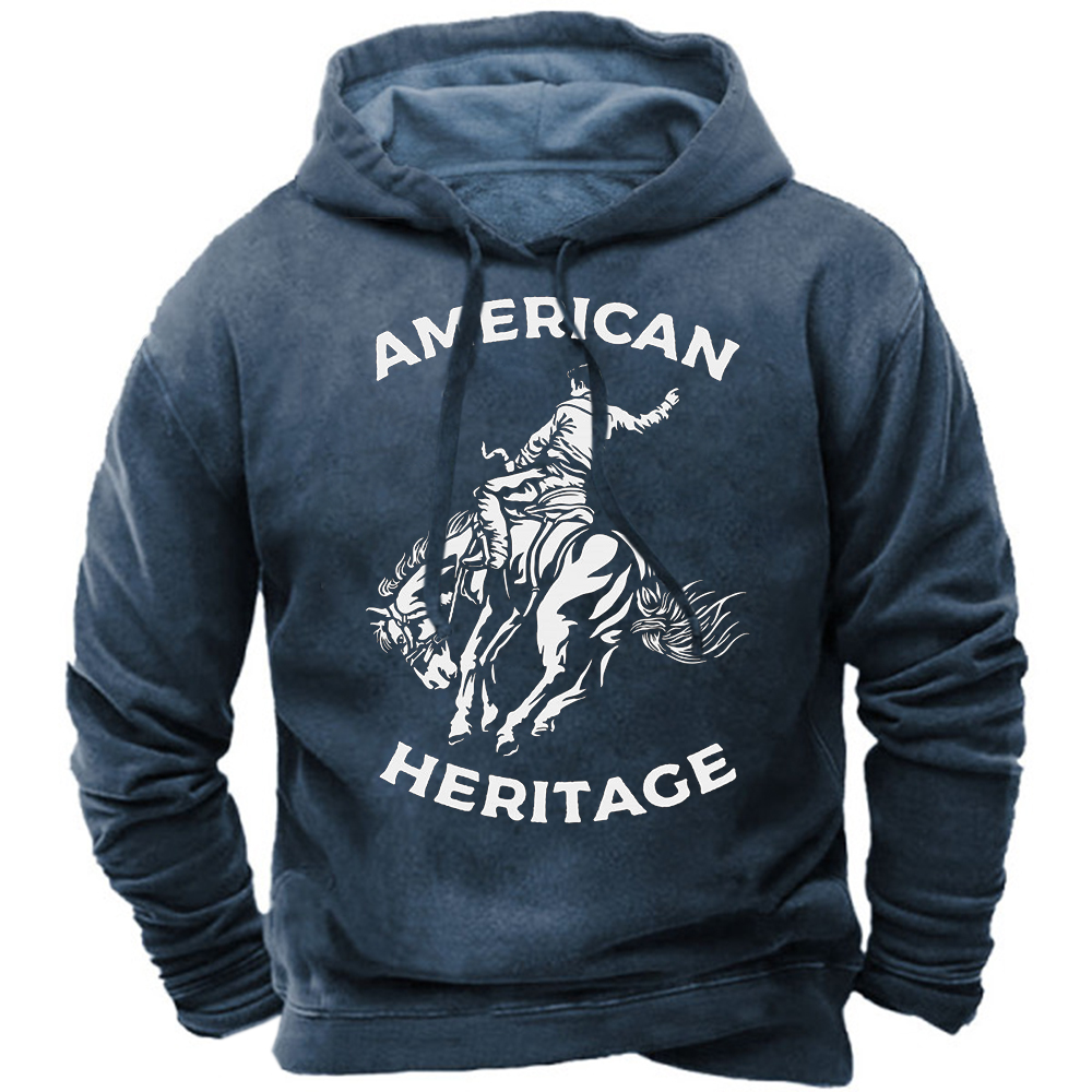 Men's Vintage American Western Chic Cowboy Hoodie Sweatshirt