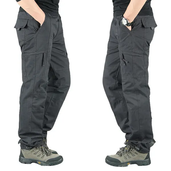 Men's Casual Fleece Padded Pocket Cargo Pants - Kalesafe.com 