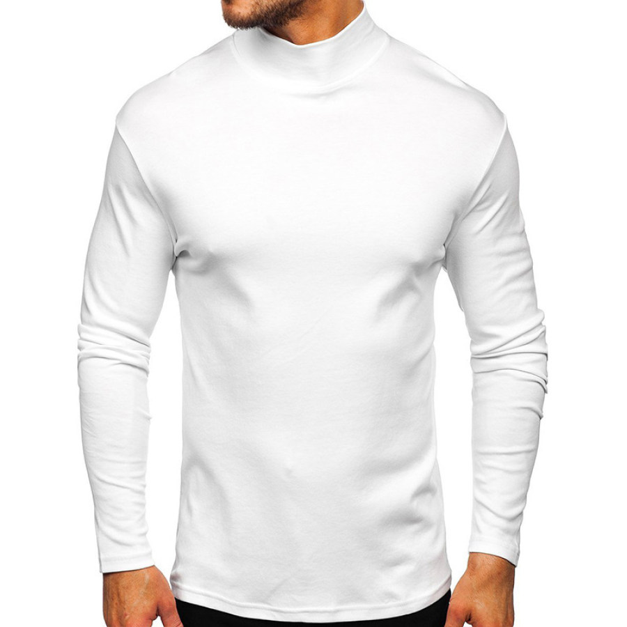 

Men's Thick Warm High Neck Long Sleeve T-Shirt
