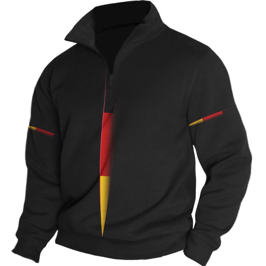 

Men's Vintage German Flag Quarter Zip Neck Top Sweatshirt