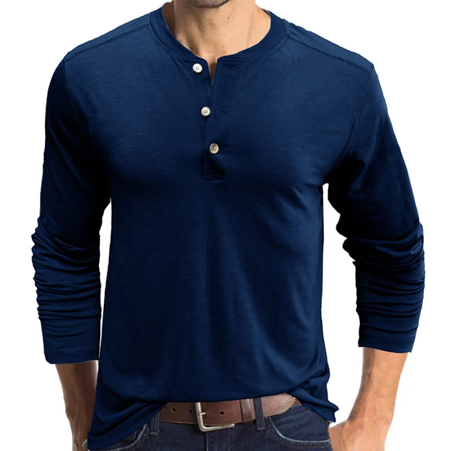 

Camiseta Vintage Masculina Manga Longa Henley