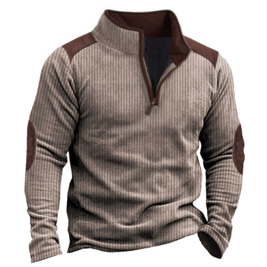 

Men's Outdoor Tactical Colorblock Quarter Zip Stand Collar Sweatshirt