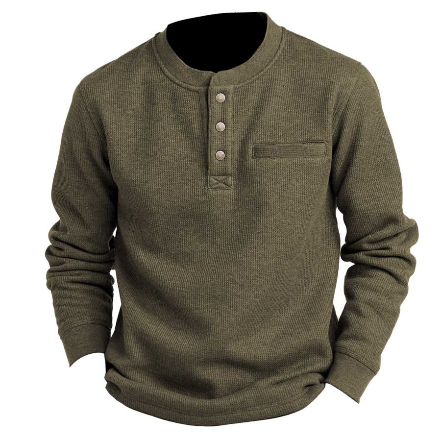

Men's Outdoor Waffle Pocket Henley Sweatshirt