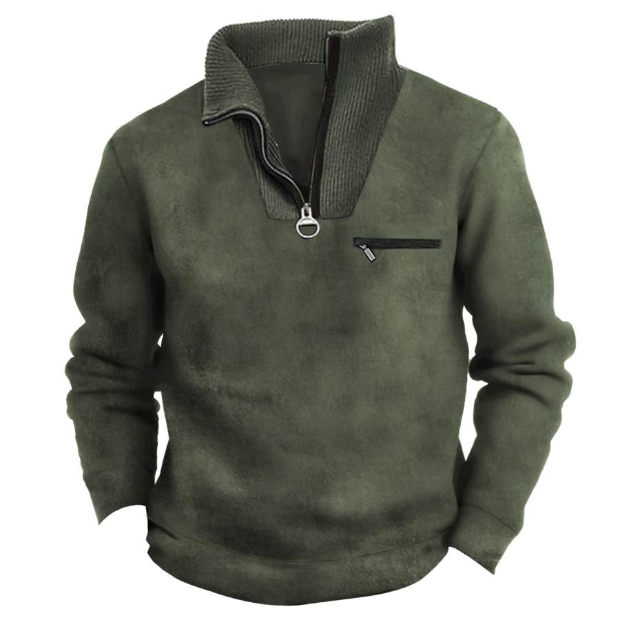 

Men's Outdoor Tactical Quarter Zip Stand Collar Sweatshirt