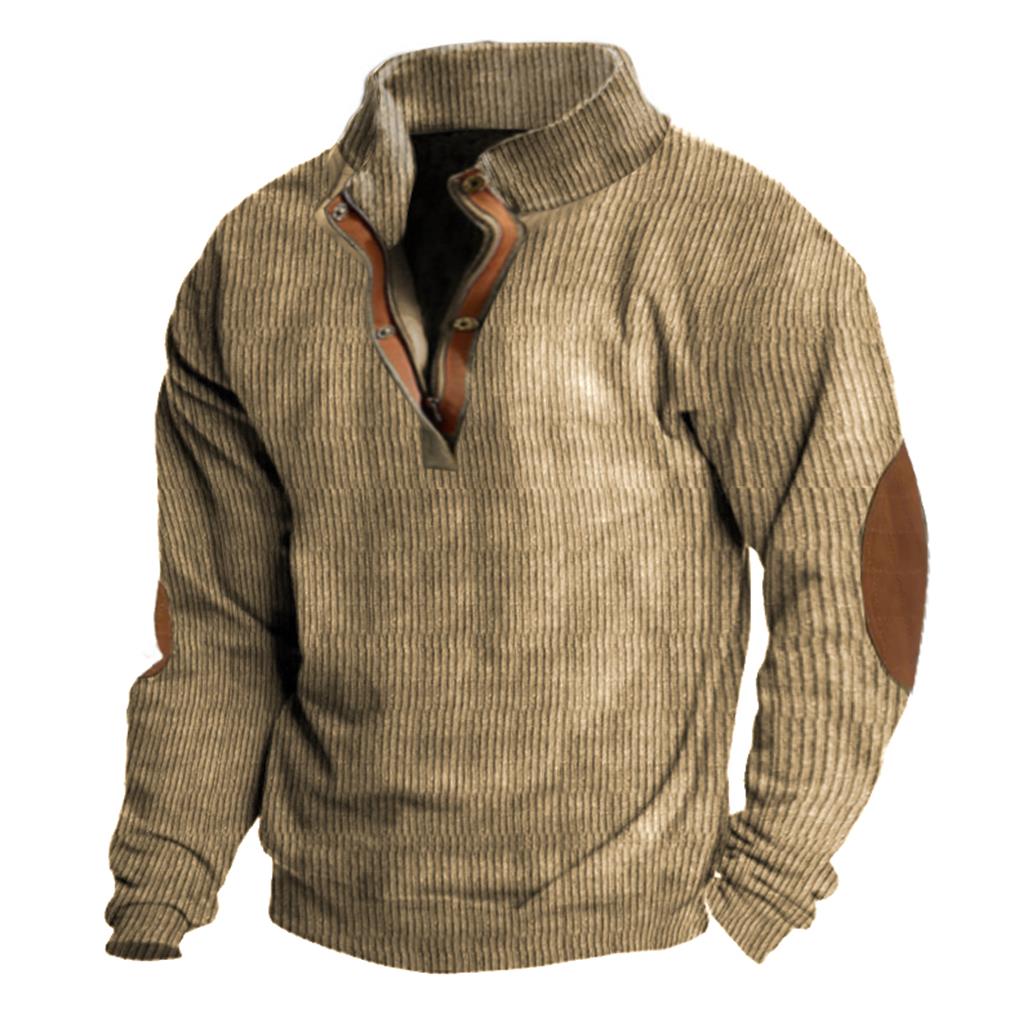 Men's Vintage Colorblock Chic Zipper Stand Collar Sweatshirt
