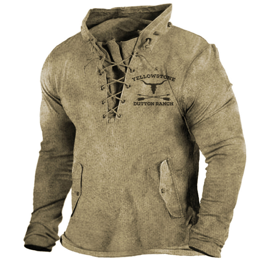 

Men's Western Cowboy Henley Shirt