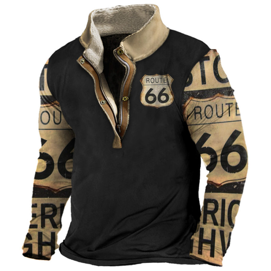 

Men's Vintage Route 66 Quarter Zip T-Shirt