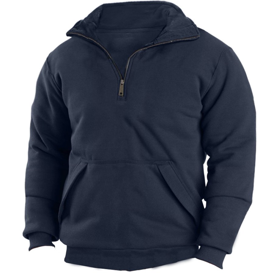 

Men's Vintage Solid Quarter Zip Neck Sweatshirt