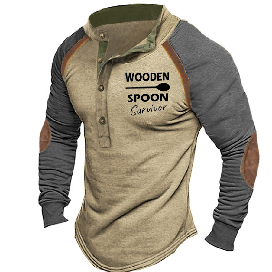 

Wooden Spoon Survivor Men's Training Color Henley Shirt