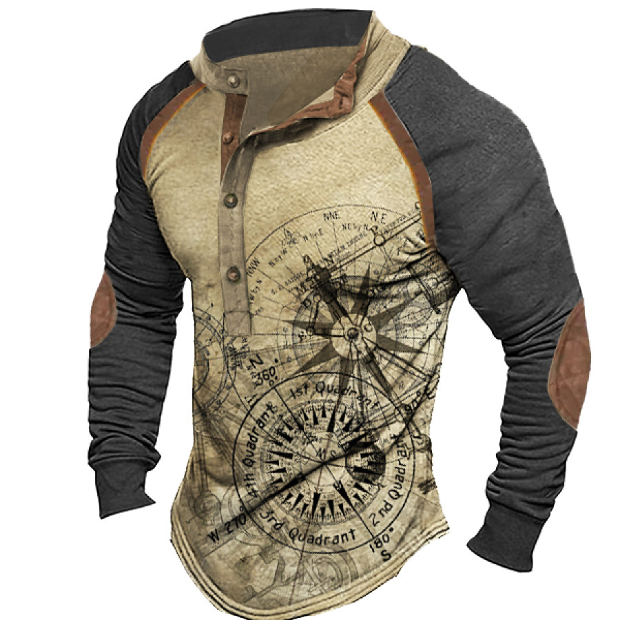 

T-shirt à Col Montant Vintage AutoWheel III Henley Pour Homme