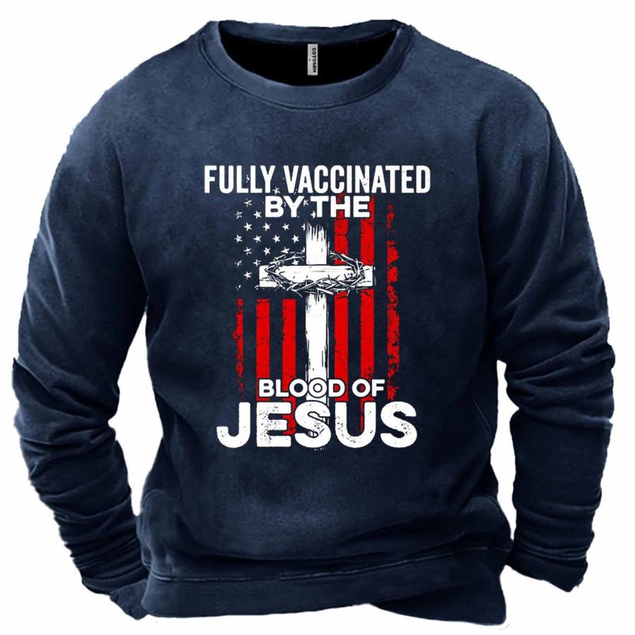 

Men's Fully Vaccinated By The Blood Of Jesus Print Sweatshirt