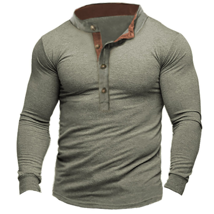 

T-shirt A Maniche Lunghe Henley Tattica Per Esterni Da Uomo