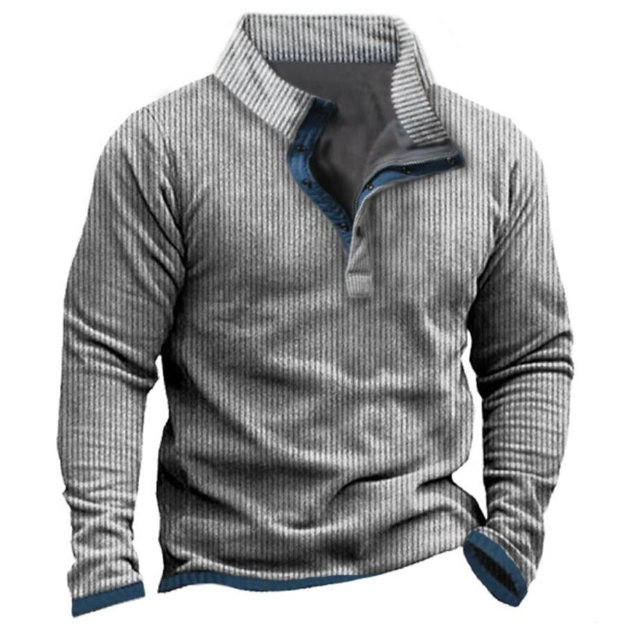 

Men's Outdoor Colorblock Zipper Stand Collar Sweatshirt