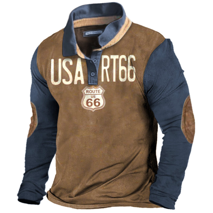 

Men's USA Route 66 Casual Polo Neck T-Shirt
