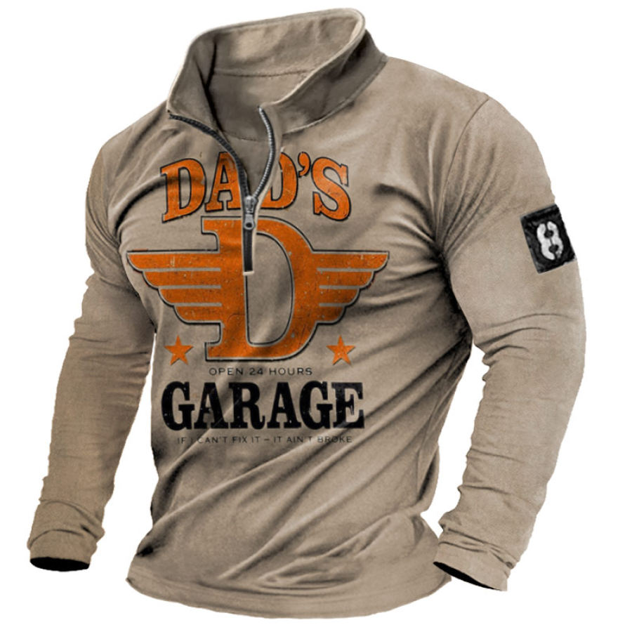 

Men's Vintage Dad's Garage Racing Quarter Zip T-Shirt