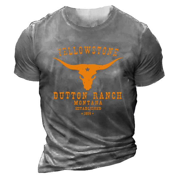 Yellowstone Dutton Ranch Bucking Chic Bronco Graphic Men's T-shirt