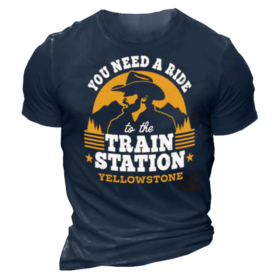 

T-shirt Da Uomo Della Stazione Ferroviaria Di Yellowstone