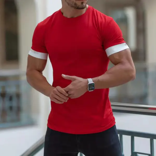 Men's Retro Casual Sports Round Neck Short Sleeve T-Shirt - Mobivivi.com 