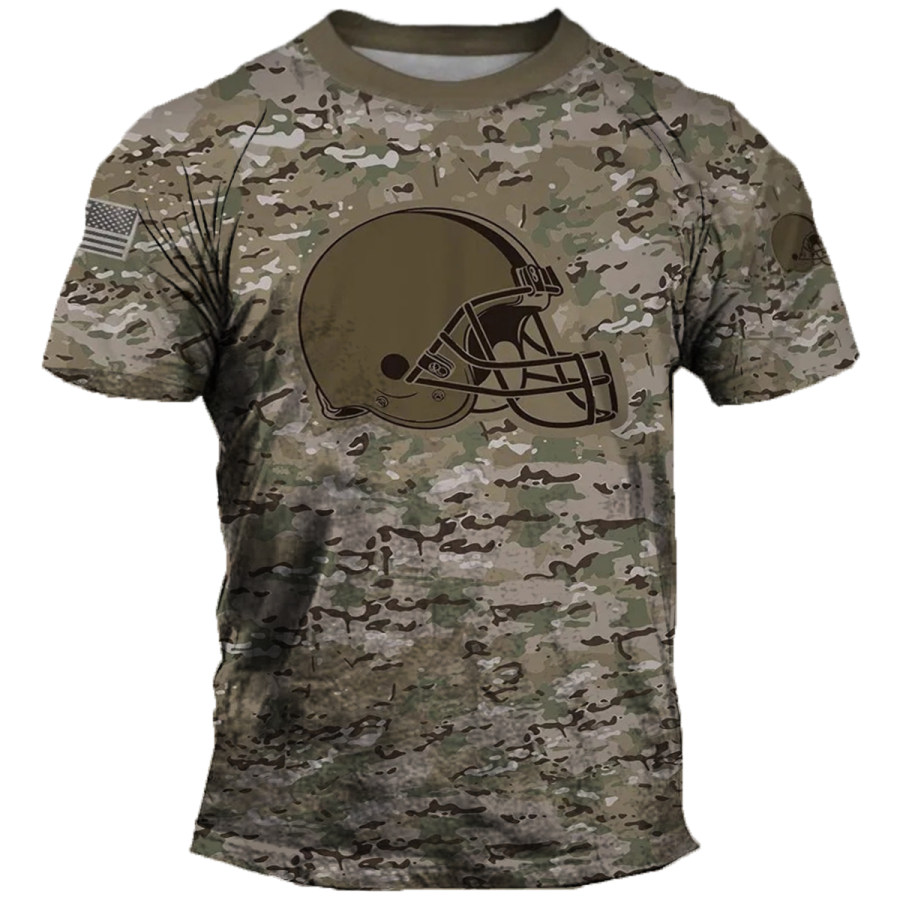 

Men's Vintage Rugby Round Neck Short Sleeve T-Shirt