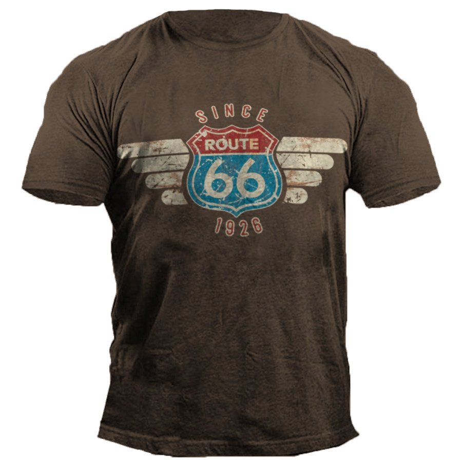 

Men's Vintage Route 66 Crewneck Short Sleeve Top