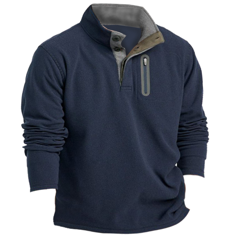 Men's Outdoor Fleece Warm Chic Stand Collar Sweatshirt