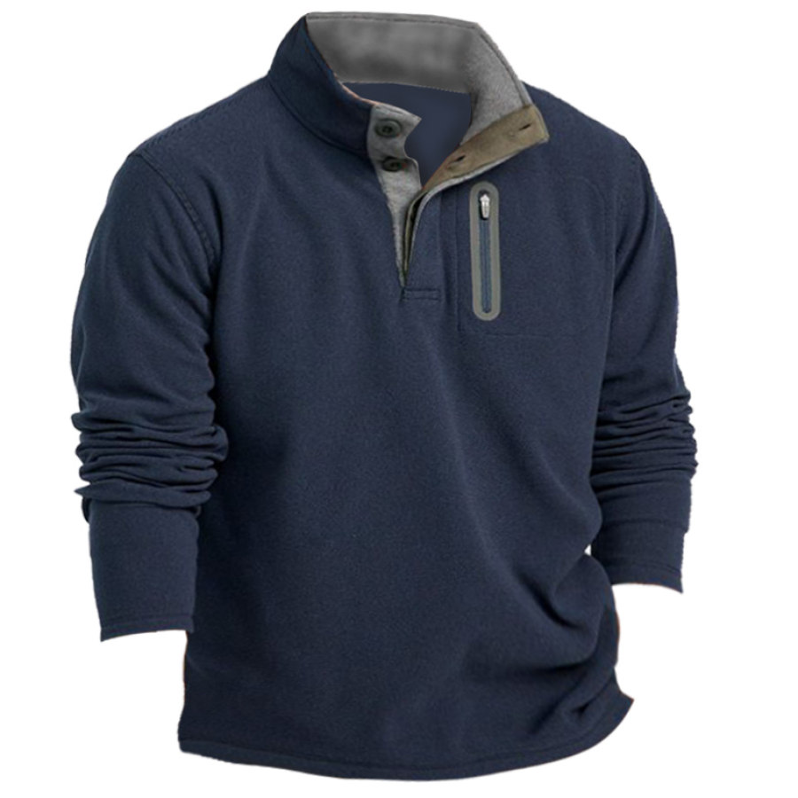 

Sweat-shirt Chaud à Col Montant En Polaire D'extérieur Pour Hommes