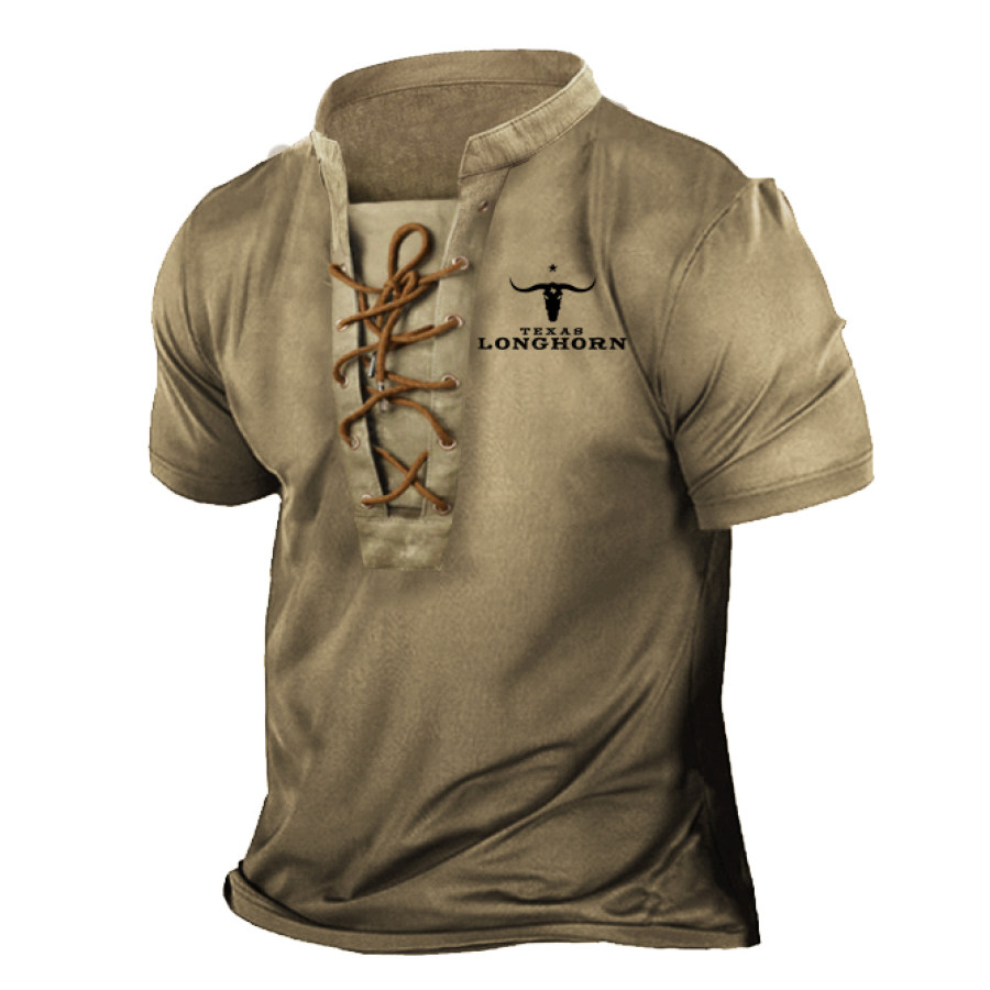 

Men's Yellowstone Western Cowboy Henley Shirt