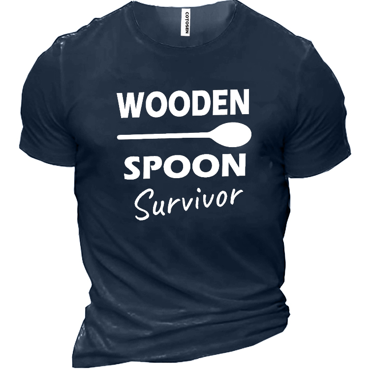 Wooden Spoon Survivor Men's Chic Cotton Short Sleeve T-shirt