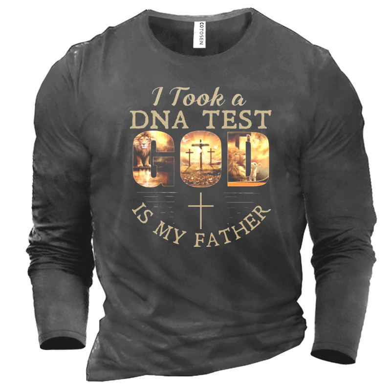 Men's Christian Dna Test Chic God Is My Father Cotton T-shirt