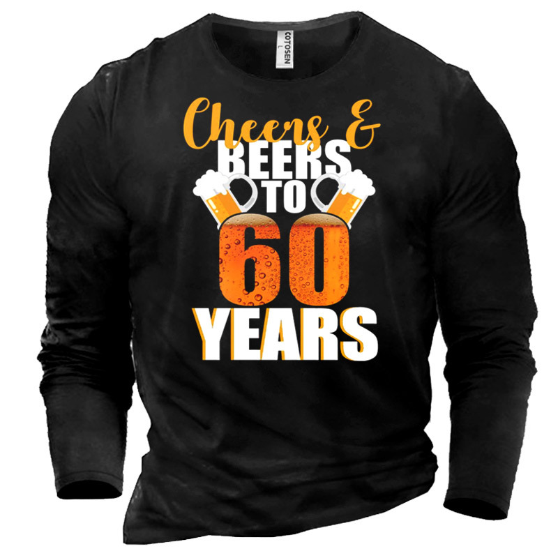 Men's 60th Birthday Cheers & Chic Beers To 60 Years Cotton T-shirt
