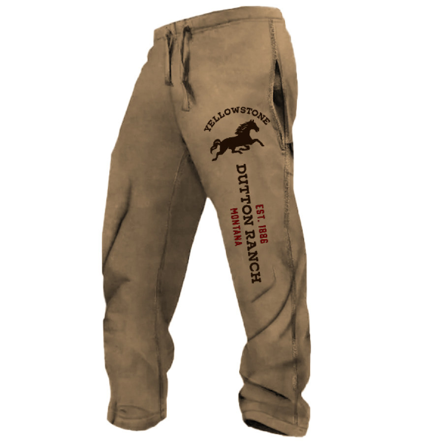 

Men's Vintage Yellowstone Horse Print Casual Pants