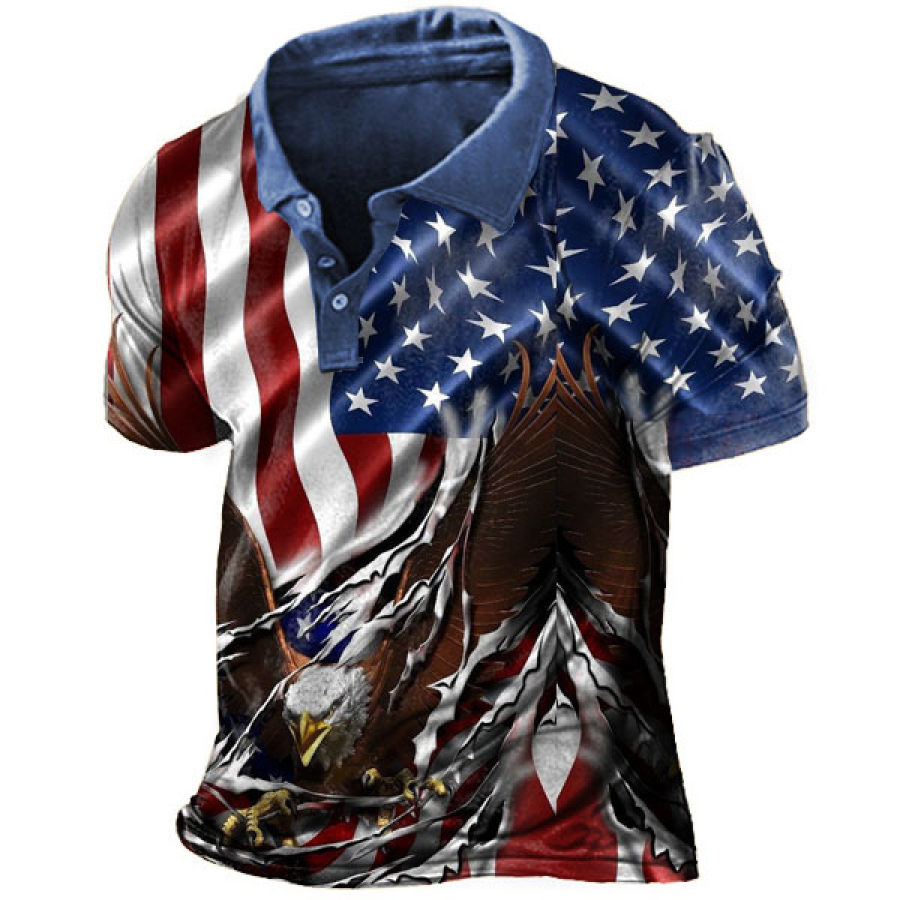 

Men's American Flag Polo Shirt