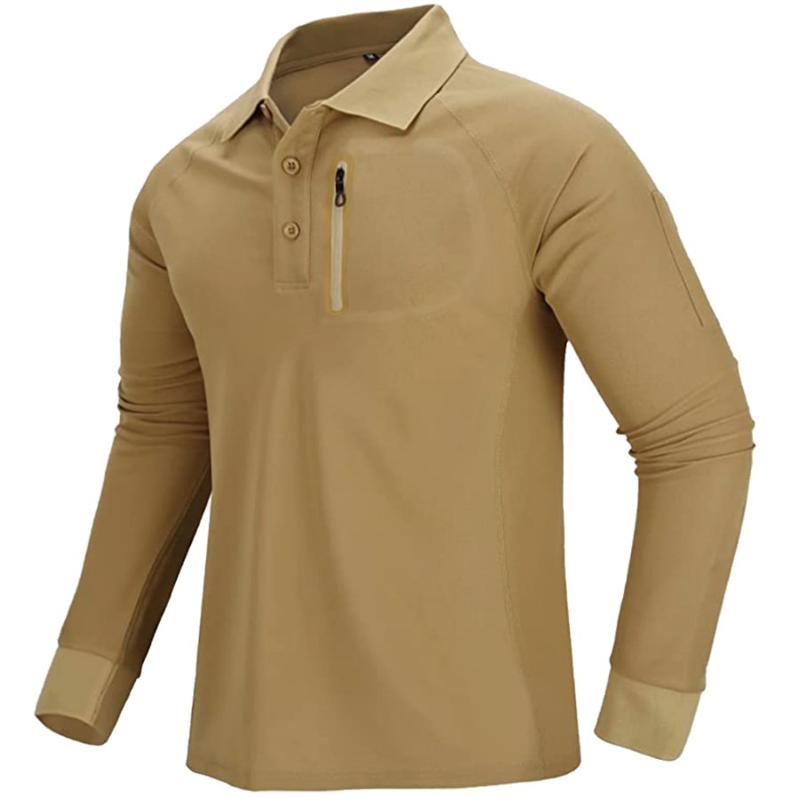 

Men's Outdoor Tactical Sports Golf Tennis Long Sleeve Polo T-Shirt