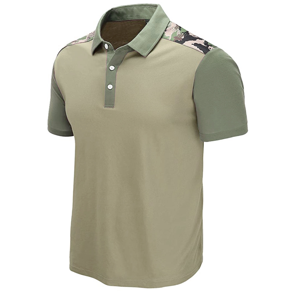Men's Outdoor Tactical Colorblock Chic Polo Neck T-shirt