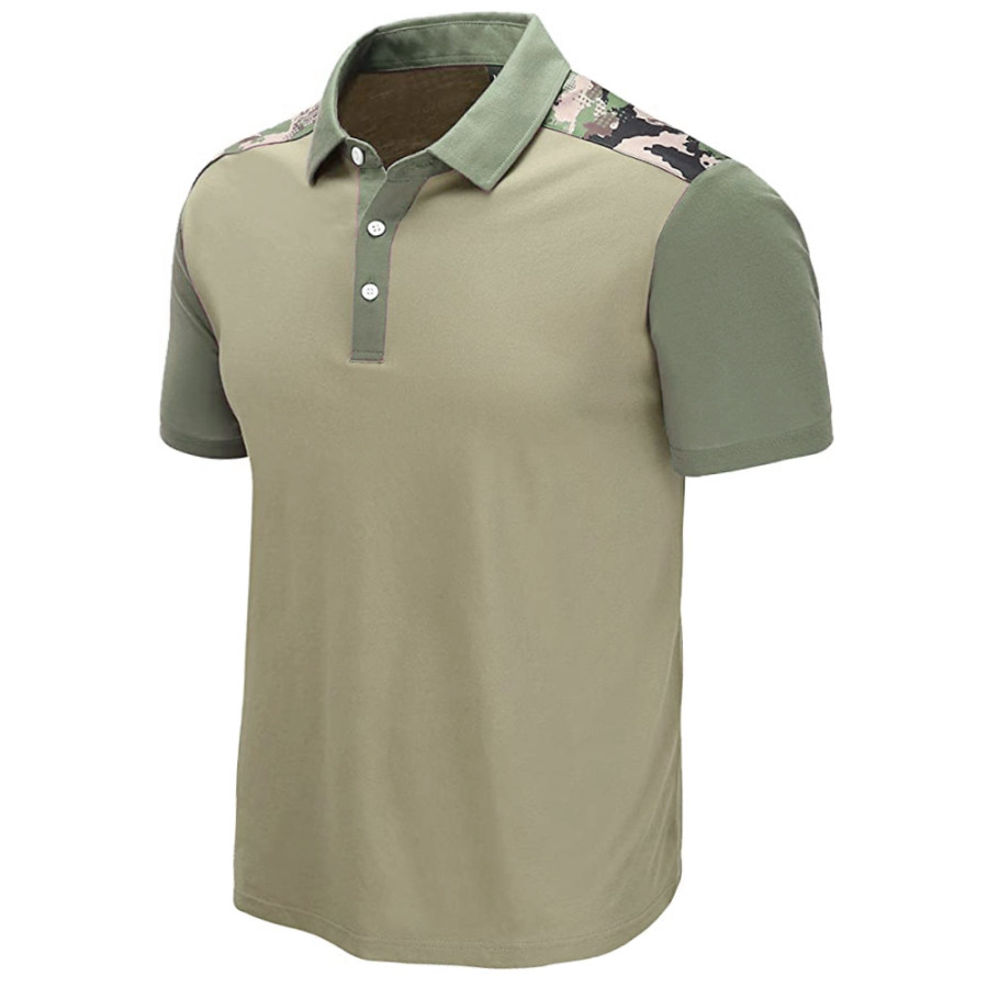 

Men's Outdoor Tactical Colorblock Polo Neck T-Shirt