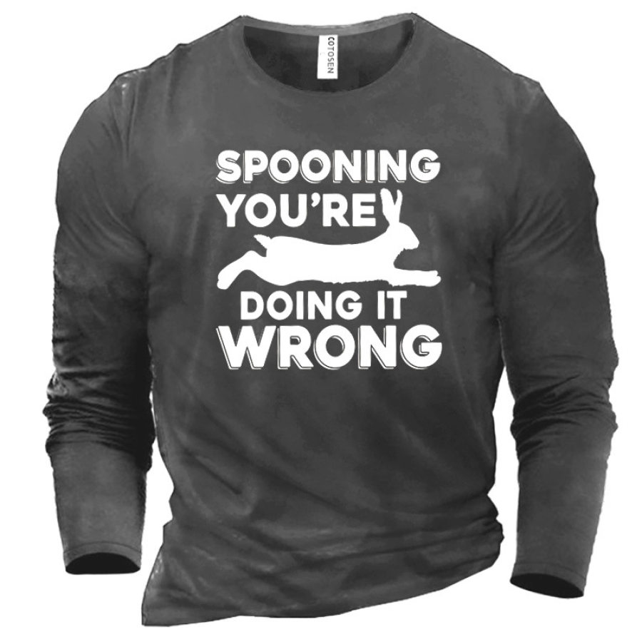 

Men's Spooning You're Doing It Wrong Cotton T-Shirt