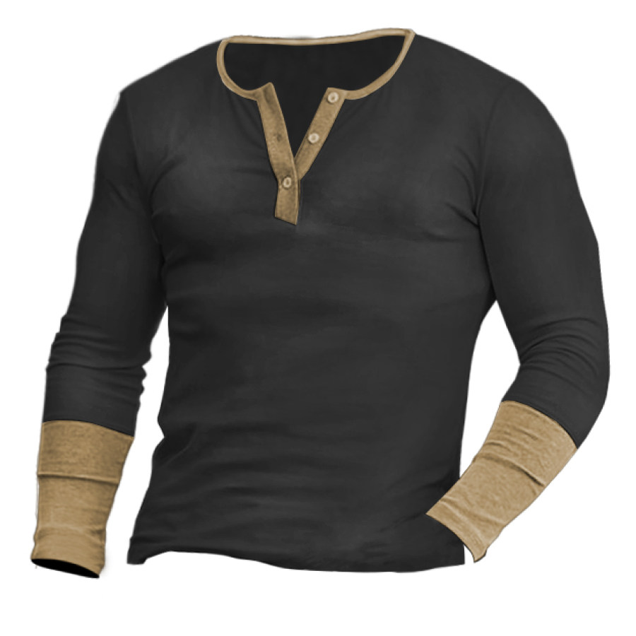 

Men's Outdoor Tactical Colorblock Henley T-Shirt