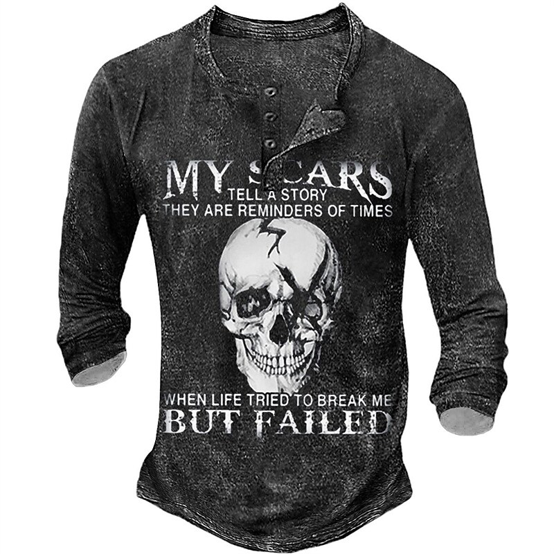 Men's Outdoor Sports Casual Chic Long Sleeve Printed T-shirt