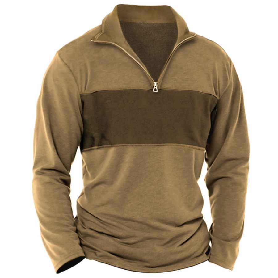 

Men's Vintage Panel Tactical Quarter Zip T-Shirt