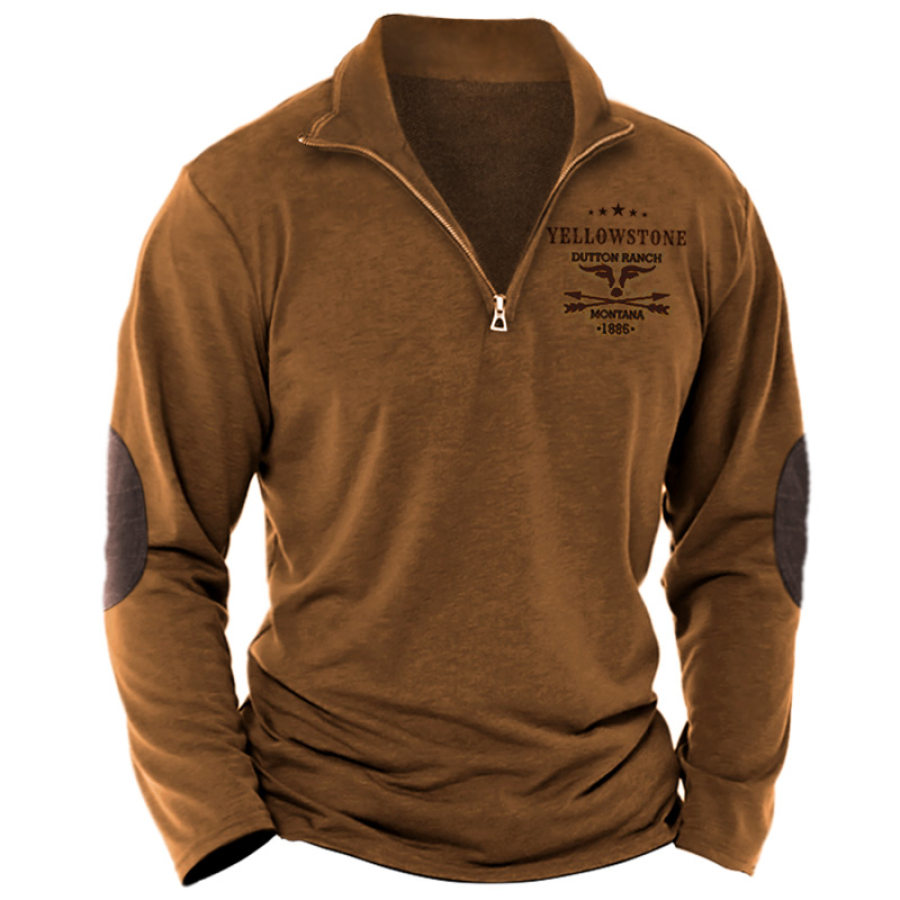 

Men's Outdoors Vintage West Yellowstone Quarter Zip T-Shirt