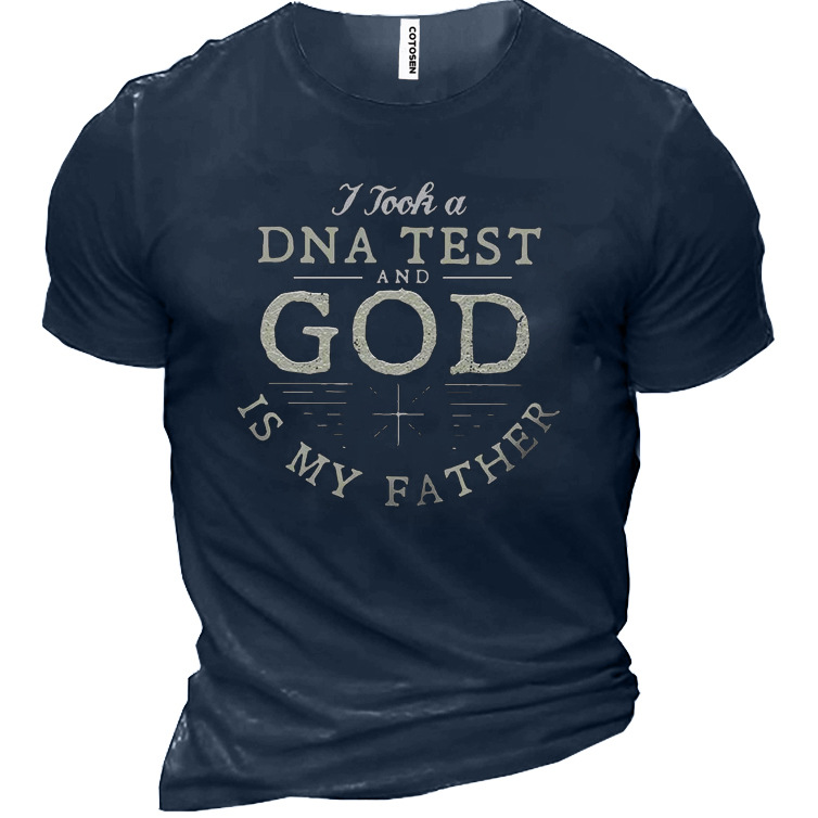 Men's God Father Letters Chic Cotton Casual T-shirt