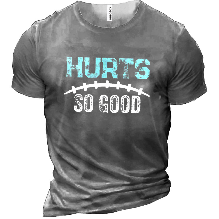 Men's Hurts So Good Chic Football Casual Loose T-shirt