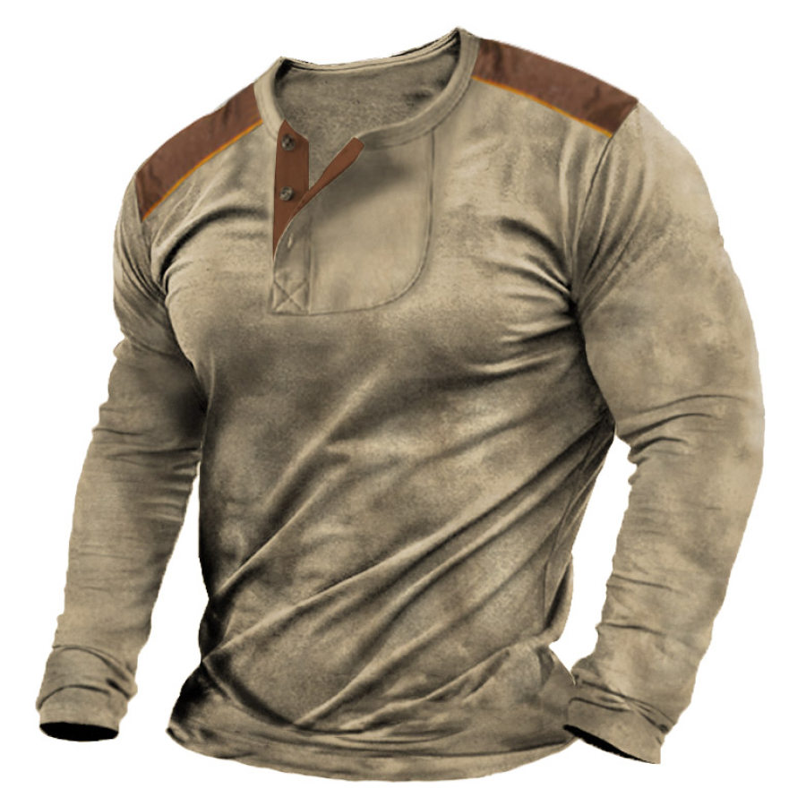 

Men's Outdoor Tactical Colorblock Henley T-Shirt