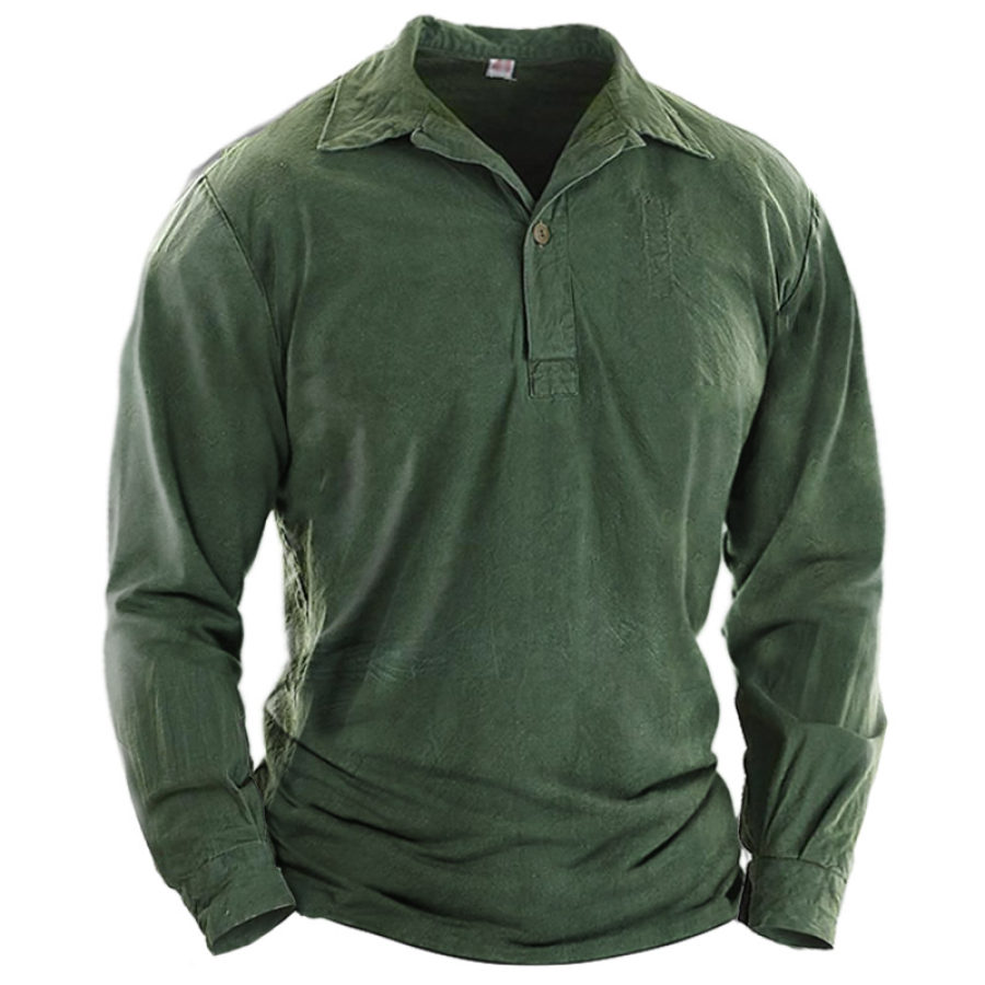 

Men's Vintage Outdoor Tactical Lapel T-Shirt