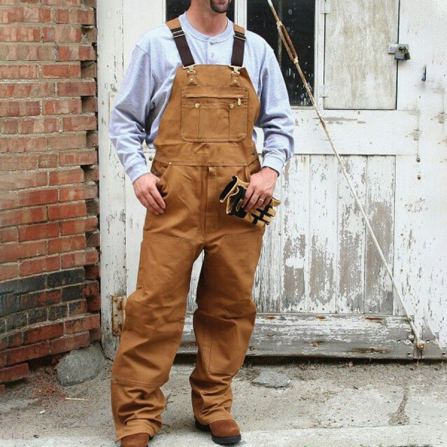 

Men's Vintage Washed Printed Overalls