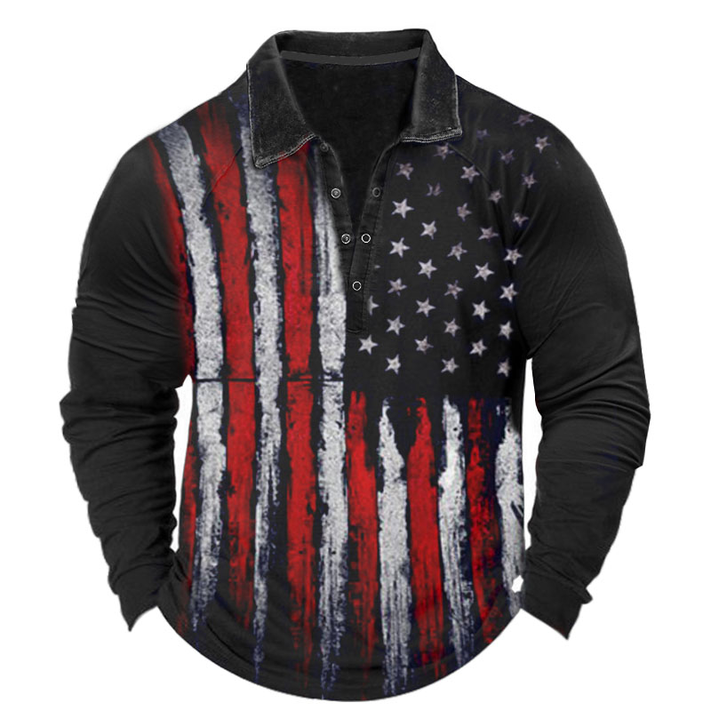 Men's American Flag Polo Chic Shirt
