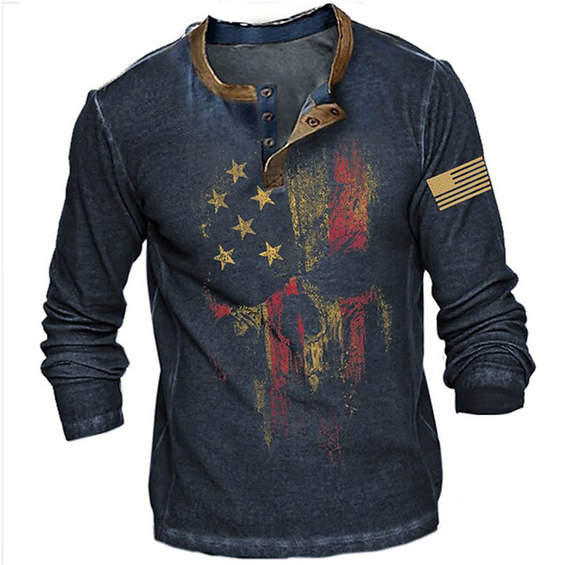 Men's Outdoor Sports Casual Chic Long Sleeve Printed T-shirt