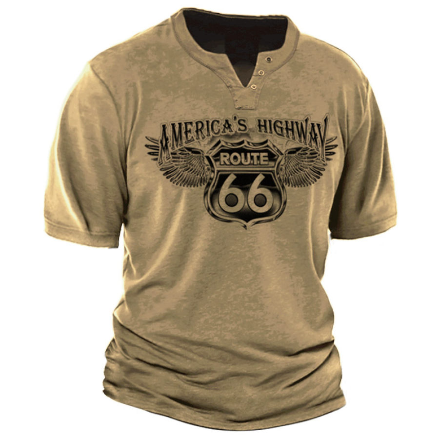 

Men's Vintage Route 66 Print T-Shirt
